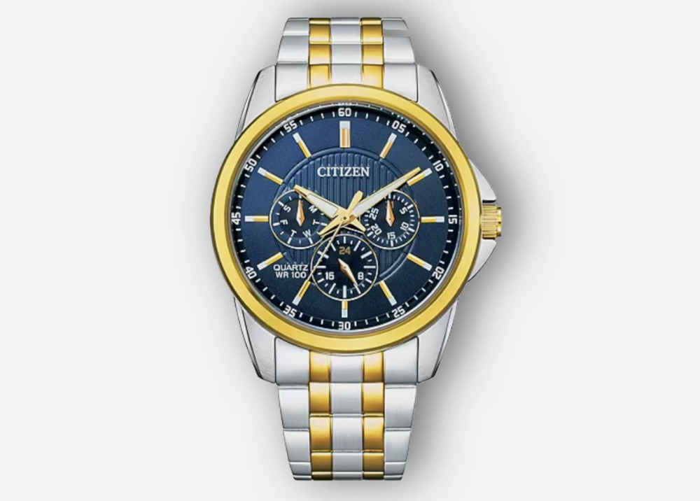 Citizen Quartz Blue Dial Two-Tone Men's Watch AG8348-56L